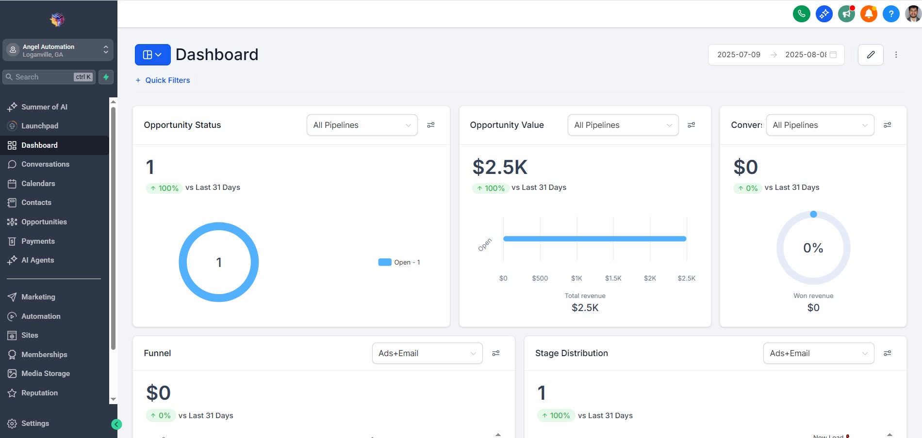CRM Dashboard