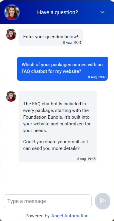 FAQ Widget preview