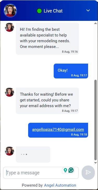 AI Chatbot Interface Example